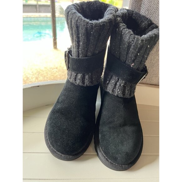 UGG Australia Cambridge Winter Boots Womens Size 5 EUR 36 Black Knit Sheepskin - Picture 6 of 16